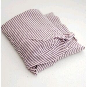 1950s Vintage Lavender Cream Striped Cotton Remnant Fabric Purple Cany Striper